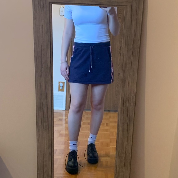 Dark Blue Coton Mini Skirt - Casual - Sporty - Picture 3 of 6